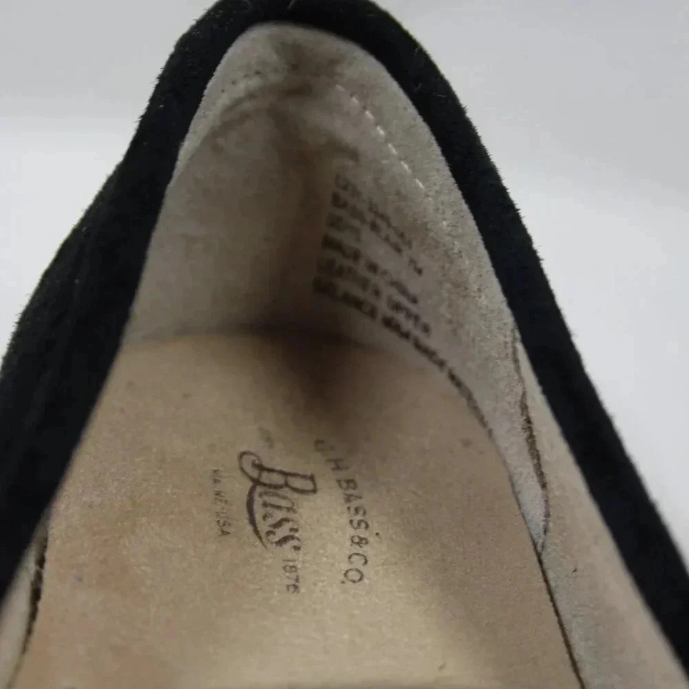 Bass Black Blair Penny Loafers Sz 7M Suede Slip On - Picture 3 of 12